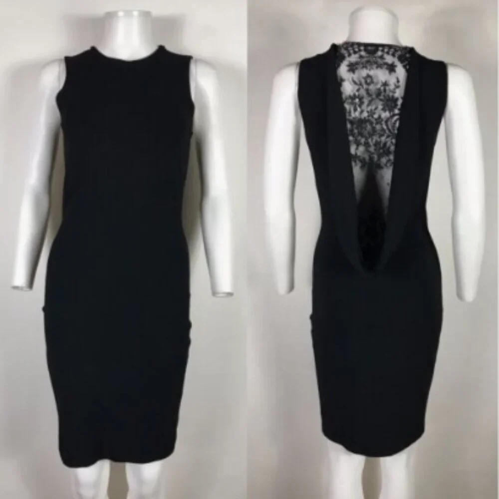 Alexander Mcqueen Black Back Lace Dress Size S - Picture 1 of 2